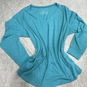 Torrid Jersey V Neck Classic Fit Long Sleeve Heather Green Tee Size 3 NWOT
